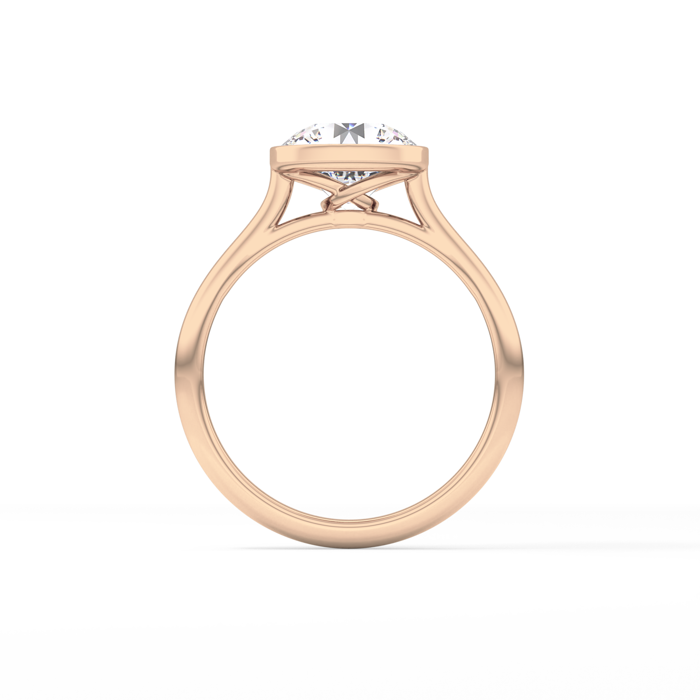 Round Solitaire Bezel Lab Grown Diamond Engagement Ring