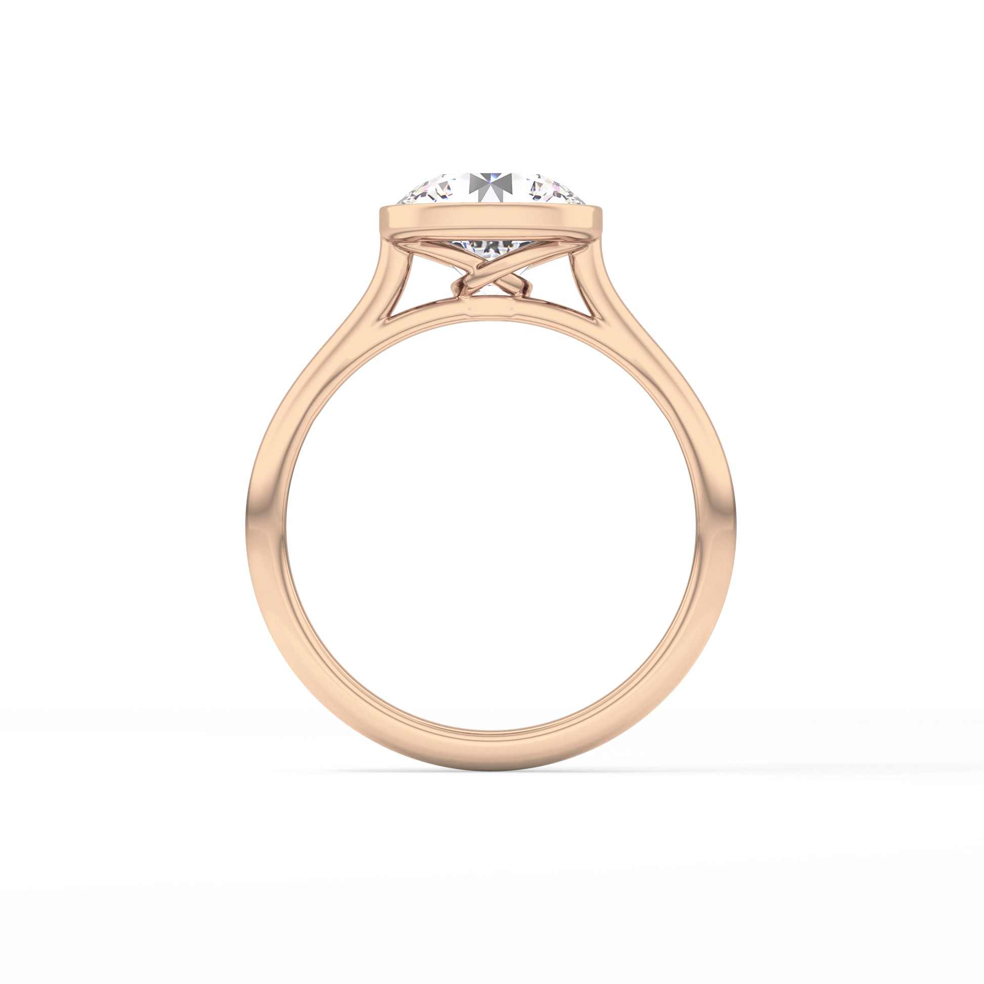 Round Solitaire Bezel Lab Grown Diamond Engagement Ring