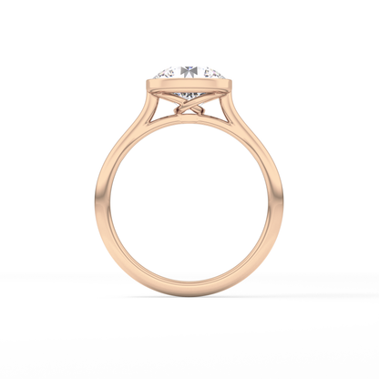 Round Solitaire Bezel Lab Grown Diamond Engagement Ring