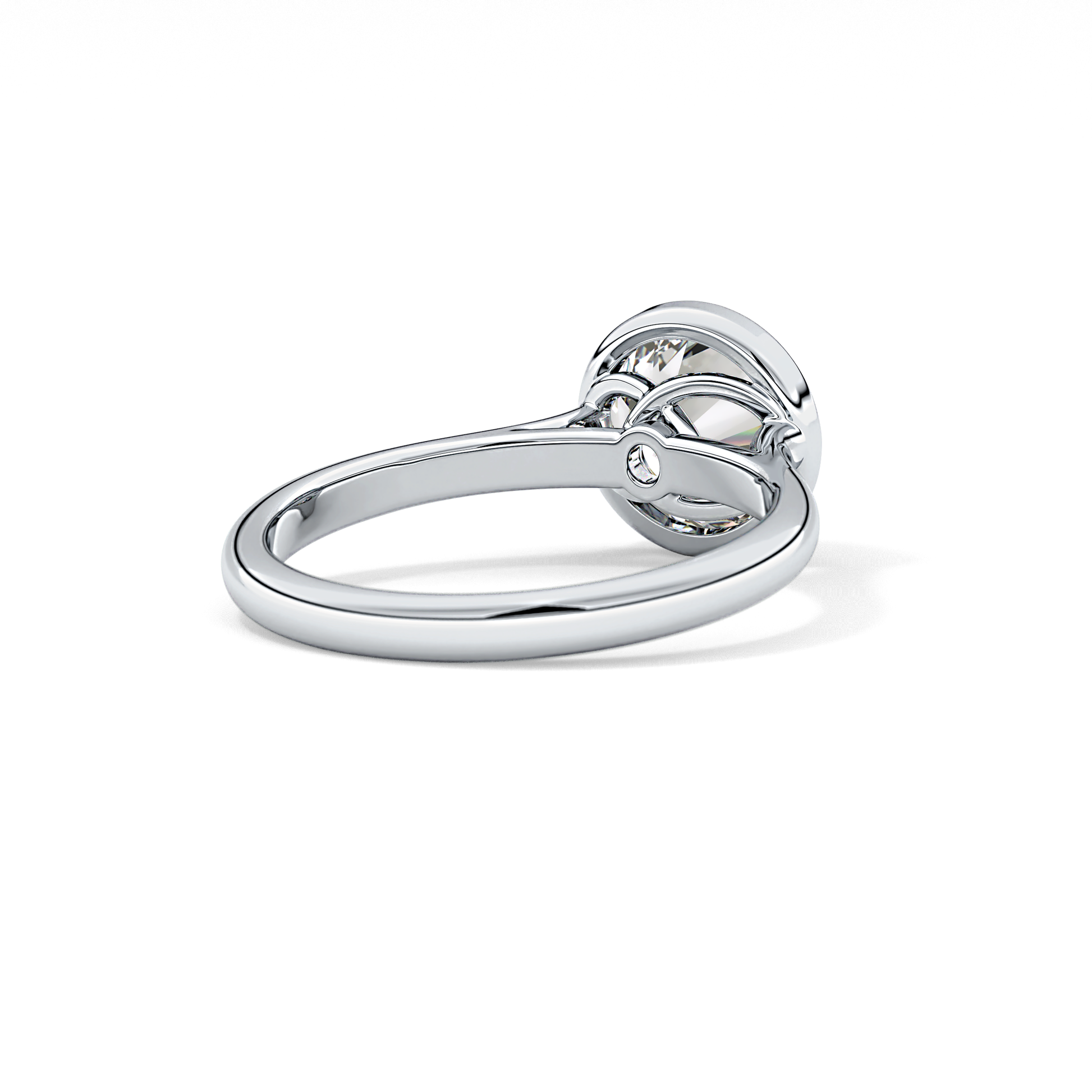 Round Solitaire Bezel Lab Grown Diamond Engagement Ring