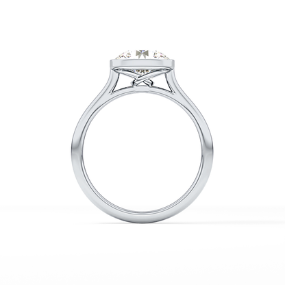 Round Solitaire Bezel Lab Grown Diamond Engagement Ring