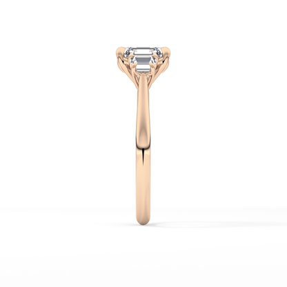 Asscher Three Stones Lab Grown Diamond Engagement Ring