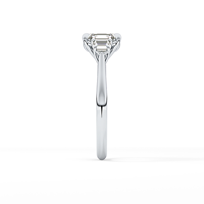 Asscher Three Stones Lab Grown Diamond Engagement Ring