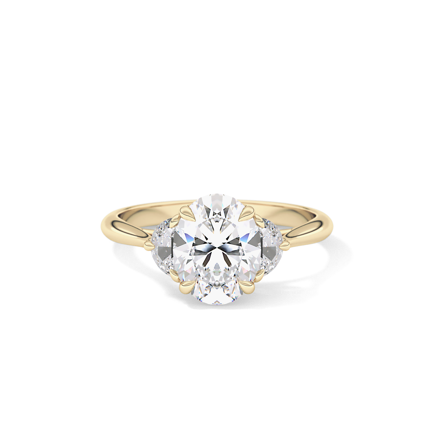 Oval Three Stone Lab Grown Diamond Engagement Ring
