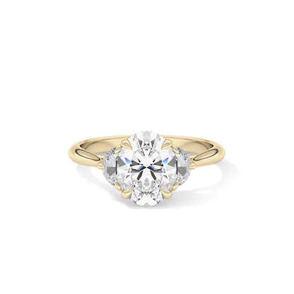 Oval Three Stone Lab Grown Diamond Engagement Ring