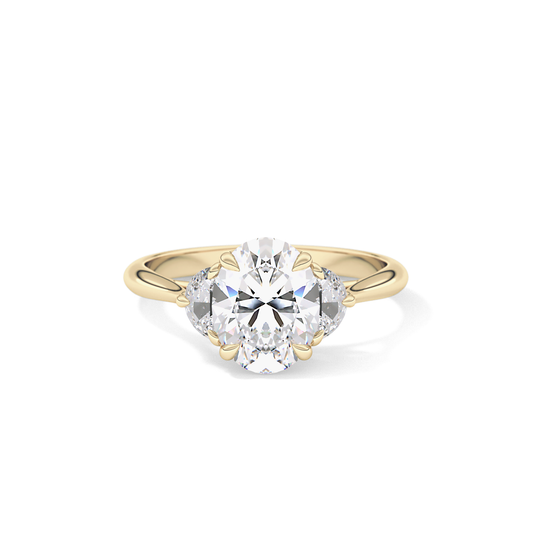 Oval Three Stone Lab Grown Diamond Engagement Ring
