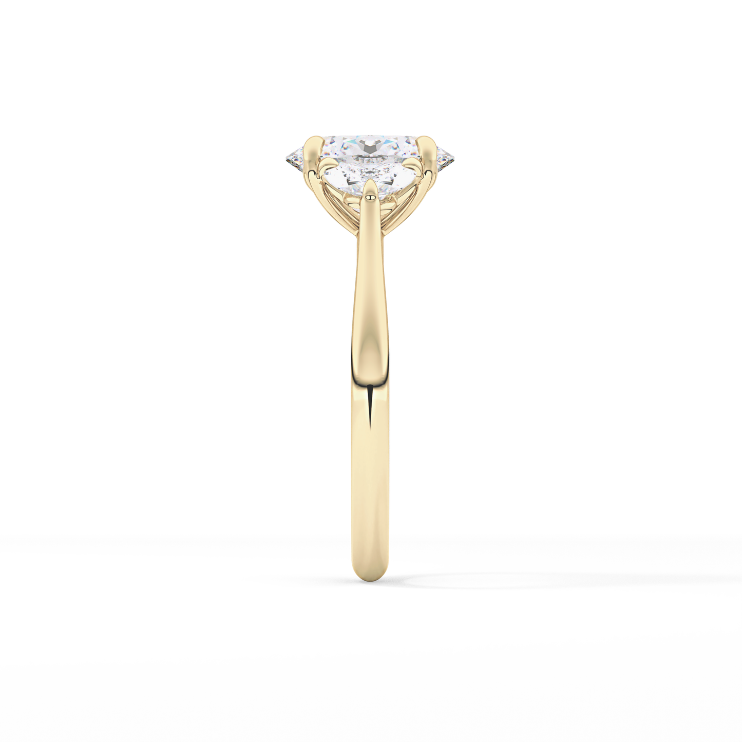 Oval Three Stone Lab Grown Diamond Engagement Ring