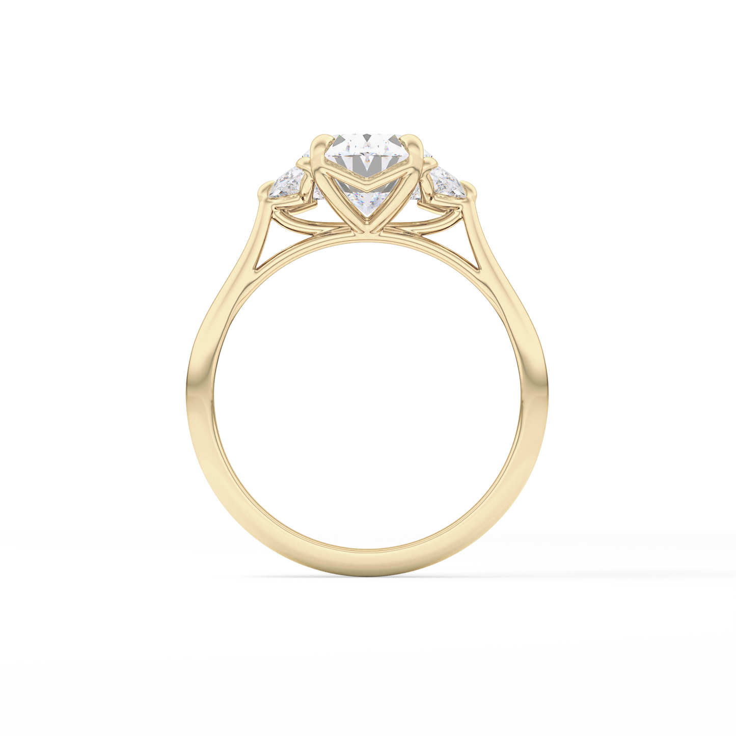 Oval Three Stone Lab Grown Diamond Engagement Ring