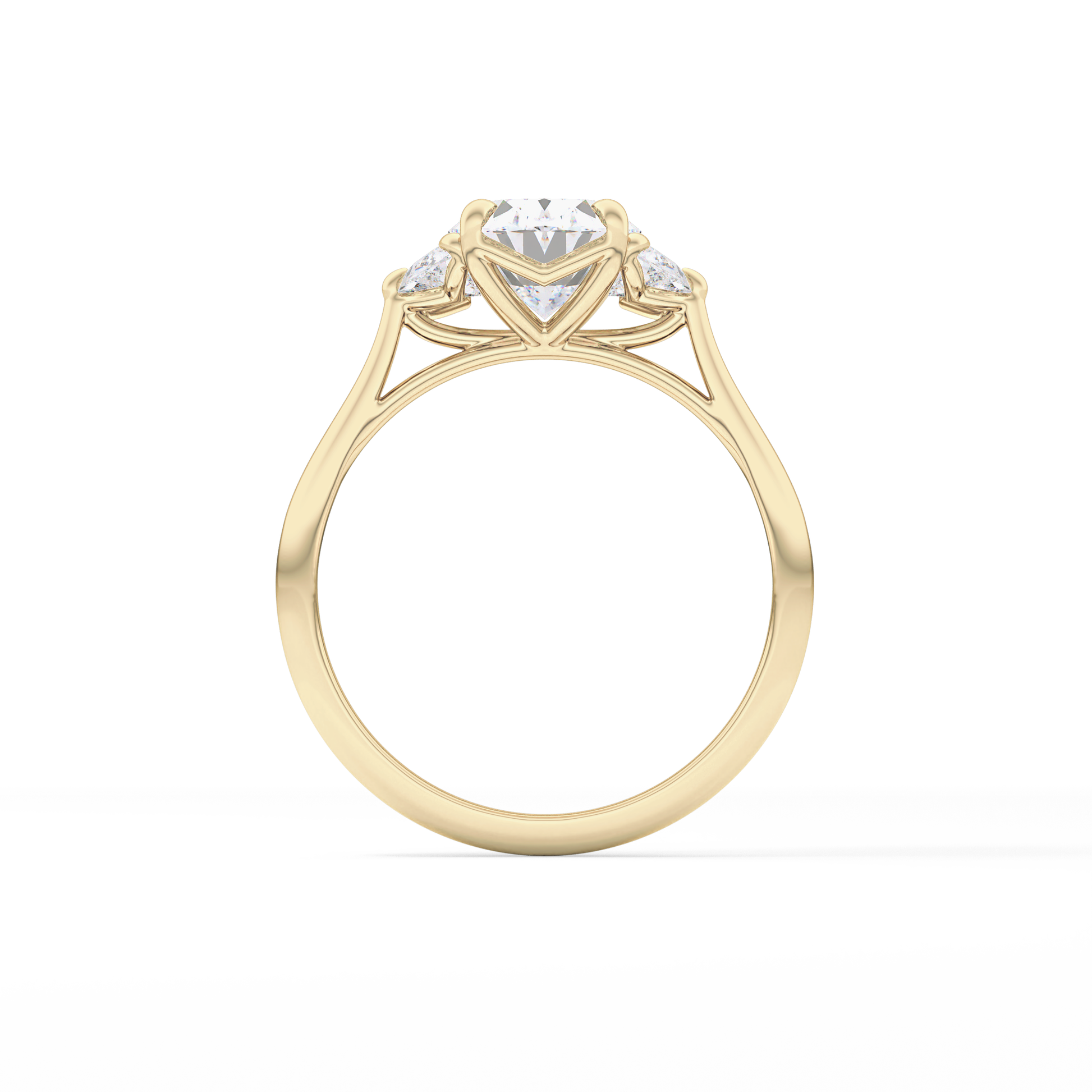 Oval Three Stone Lab Grown Diamond Engagement Ring