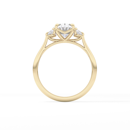 Oval Three Stone Lab Grown Diamond Engagement Ring