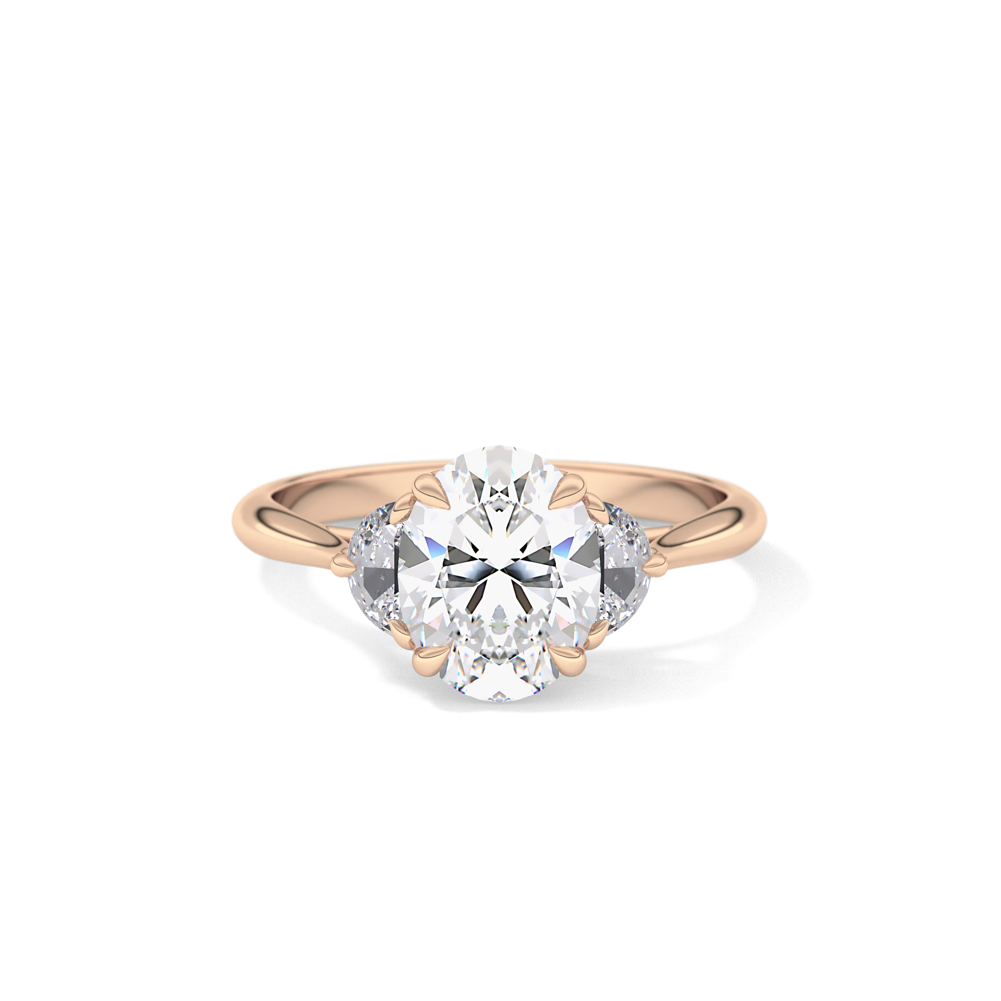 Oval Three Stone Lab Grown Diamond Engagement Ring