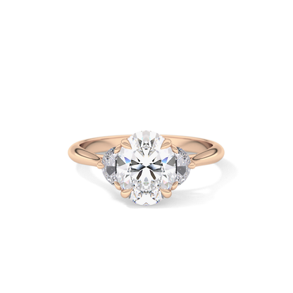 Oval Three Stone Lab Grown Diamond Engagement Ring