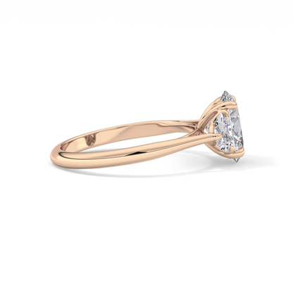 Oval Three Stone Lab Grown Diamond Engagement Ring