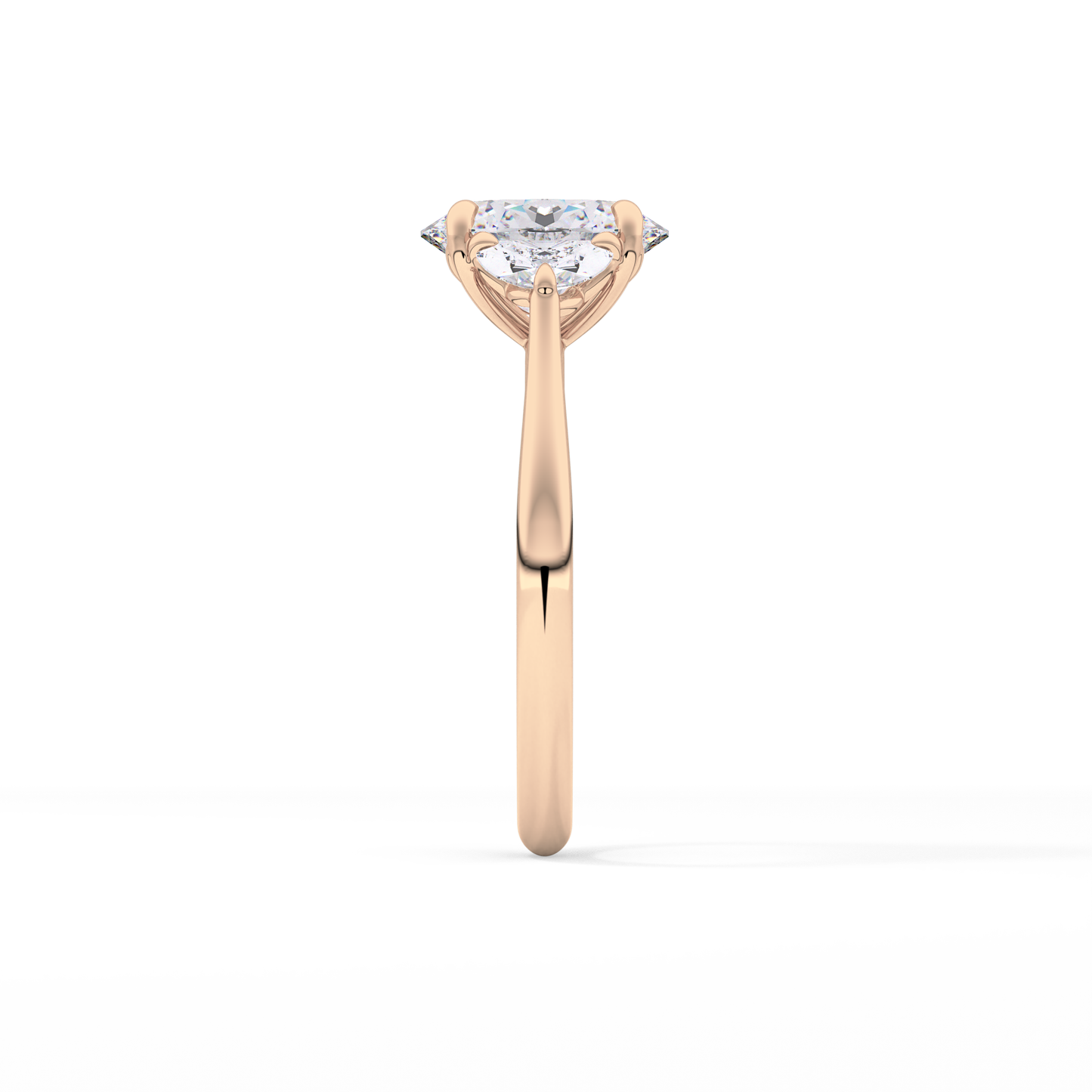 Oval Three Stone Lab Grown Diamond Engagement Ring