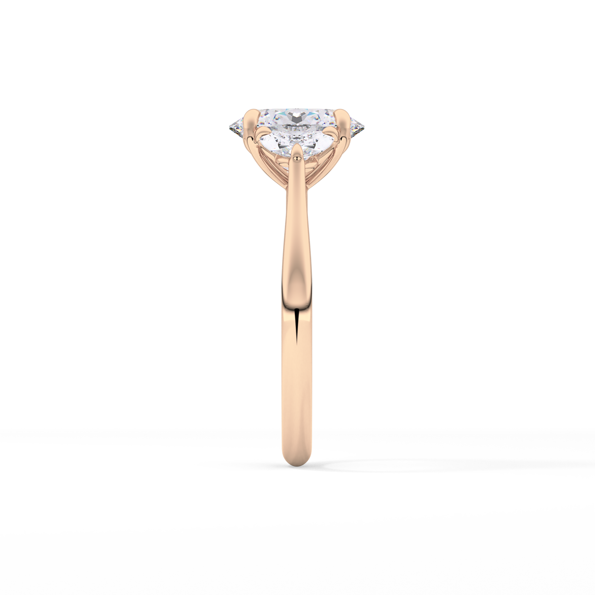 Oval Three Stone Lab Grown Diamond Engagement Ring