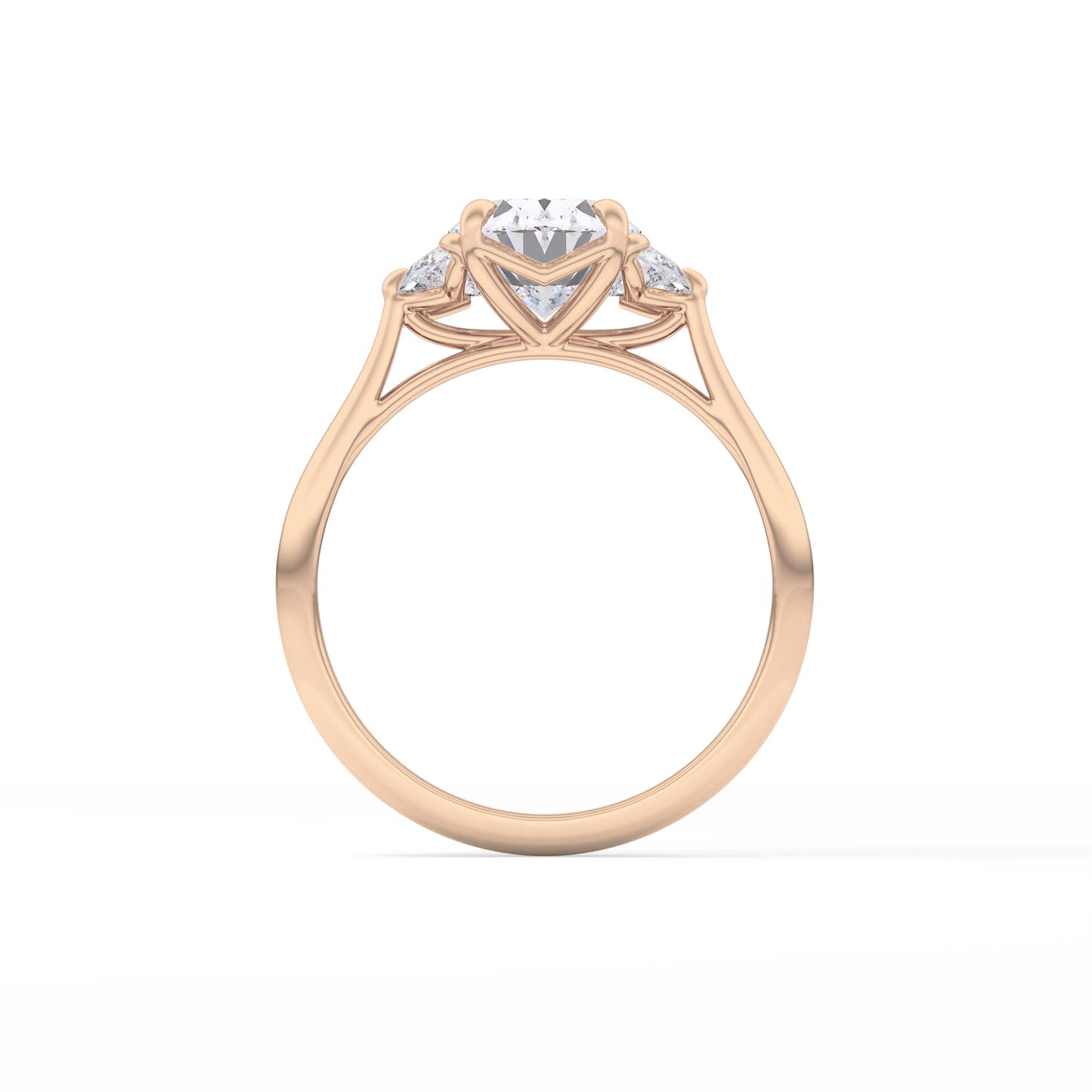 Oval Three Stone Lab Grown Diamond Engagement Ring
