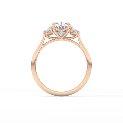 Oval Three Stone Lab Grown Diamond Engagement Ring
