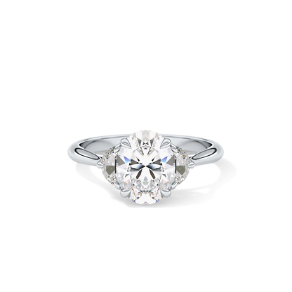 Oval Three Stone Lab Grown Diamond Engagement Ring