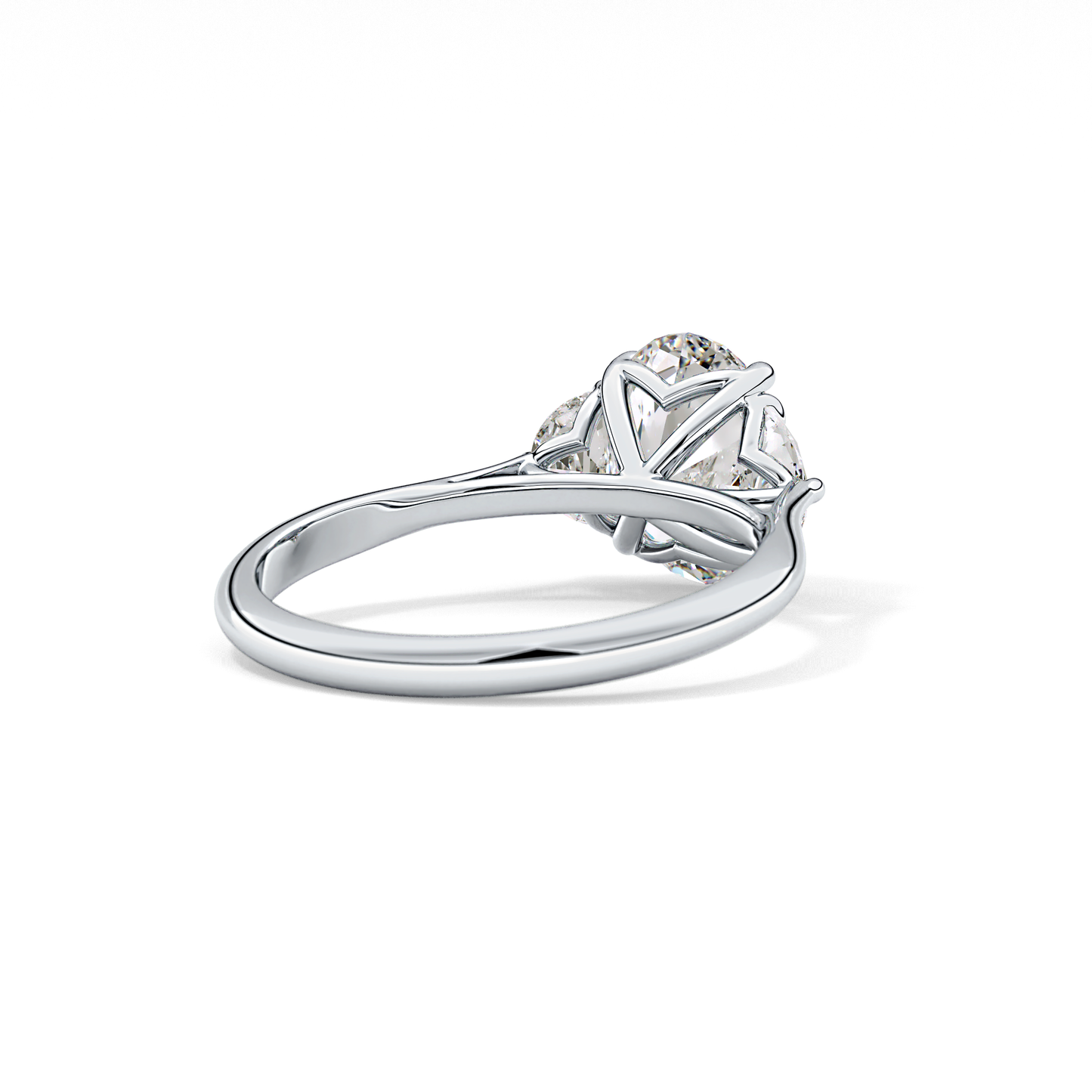 Oval Three Stone Lab Grown Diamond Engagement Ring