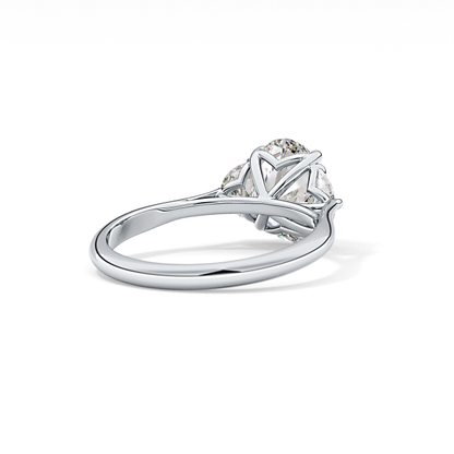 Oval Three Stone Lab Grown Diamond Engagement Ring