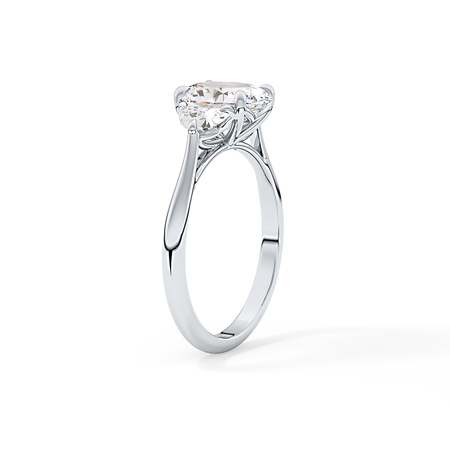 Oval Three Stone Lab Grown Diamond Engagement Ring