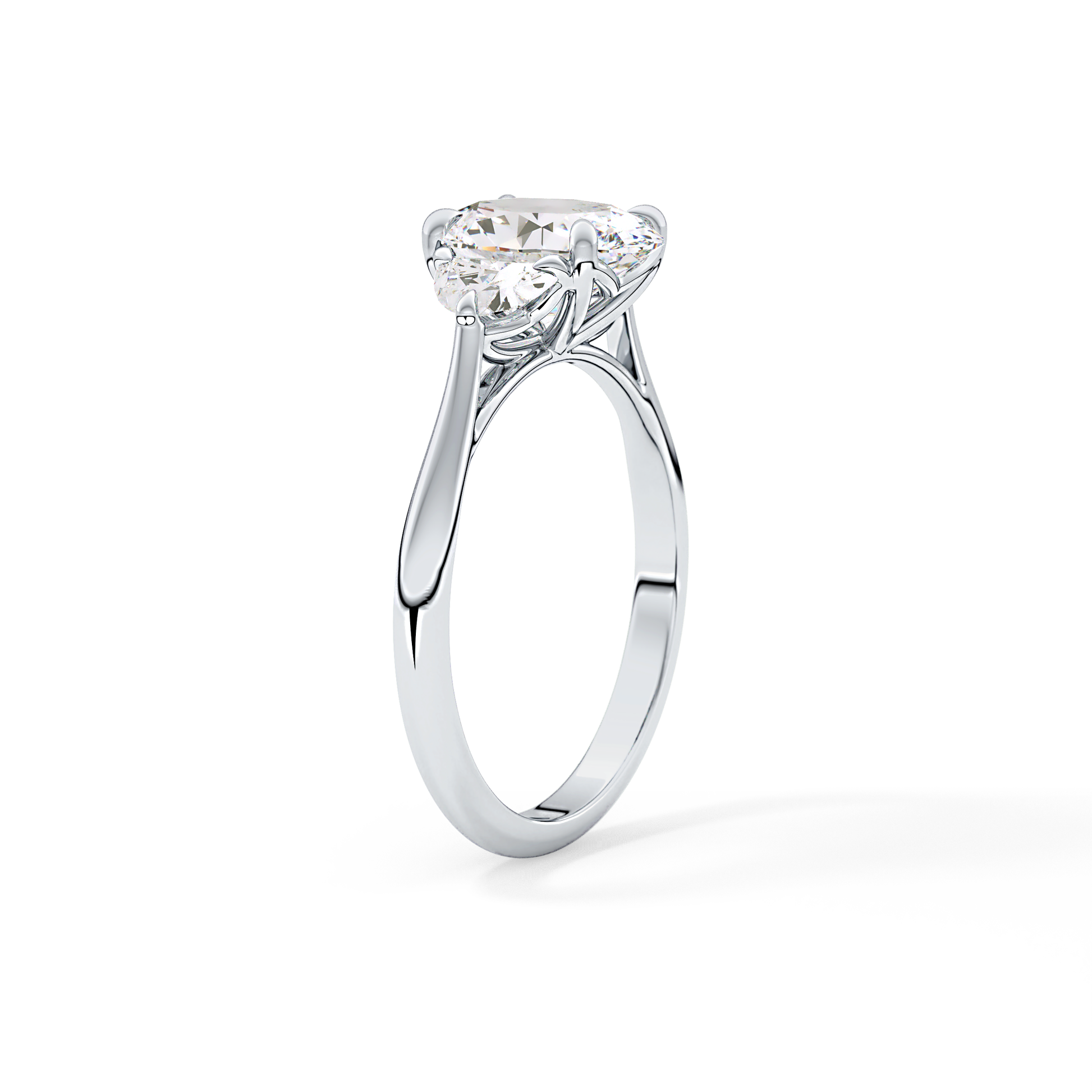 Oval Three Stone Lab Grown Diamond Engagement Ring