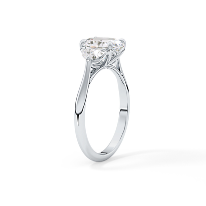 Oval Three Stone Lab Grown Diamond Engagement Ring