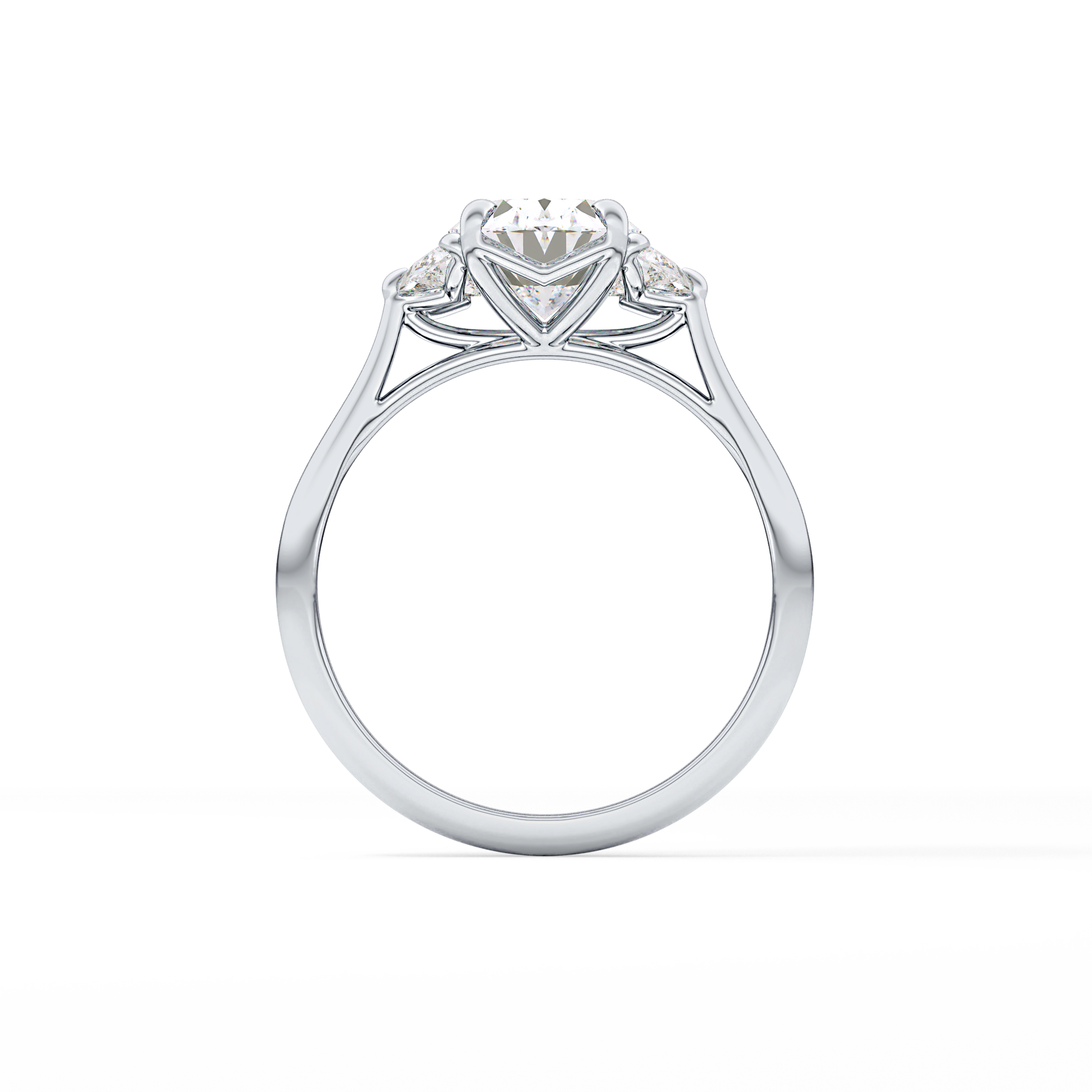 Oval Three Stone Lab Grown Diamond Engagement Ring