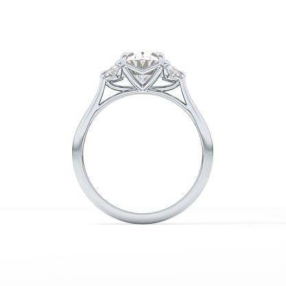 Oval Three Stone Lab Grown Diamond Engagement Ring
