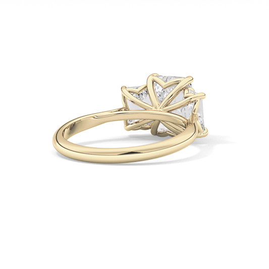 Emerald Three Stone Lab Grown Diamond Engagement Ring
