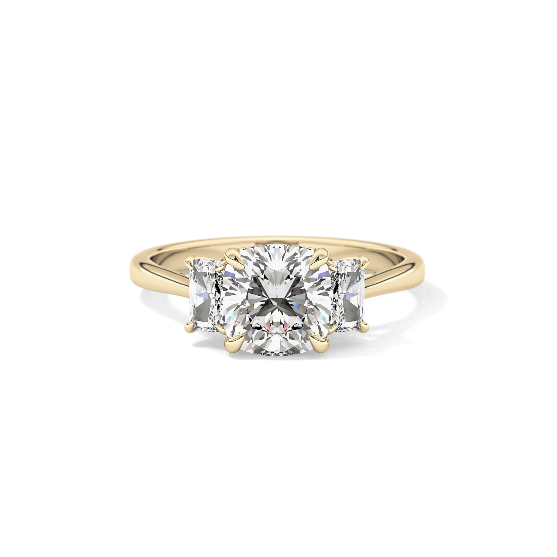 Cushion Three Stone Lab Grown Diamond Engagement Ring