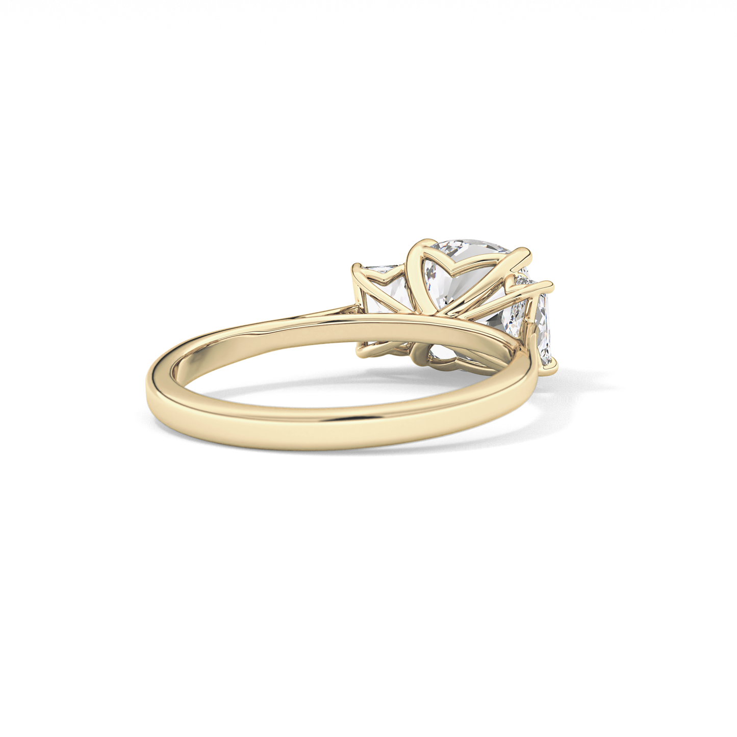Cushion Three Stone Lab Grown Diamond Engagement Ring