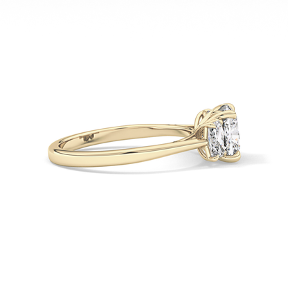 Cushion Three Stone Lab Grown Diamond Engagement Ring