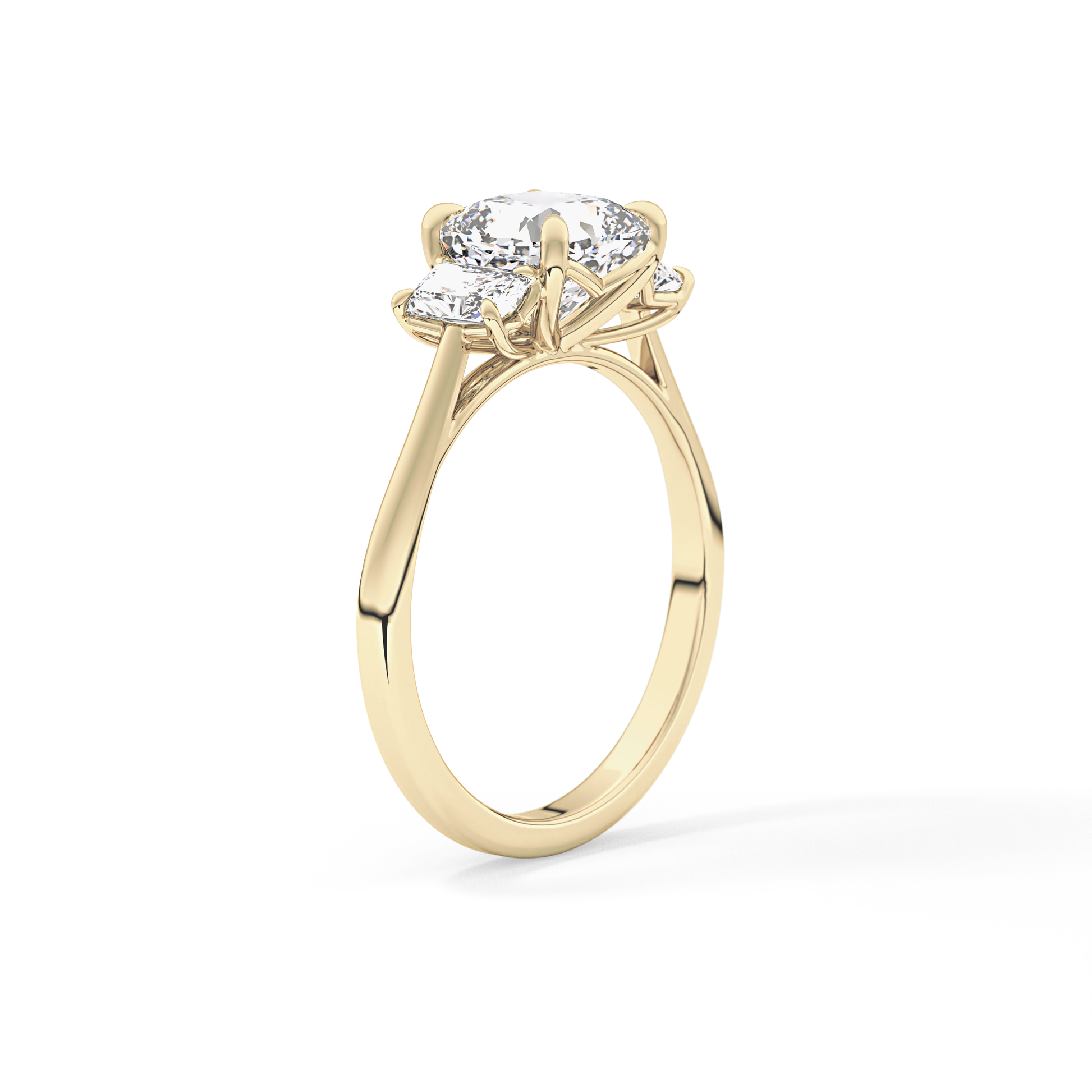 Cushion Three Stone Lab Grown Diamond Engagement Ring