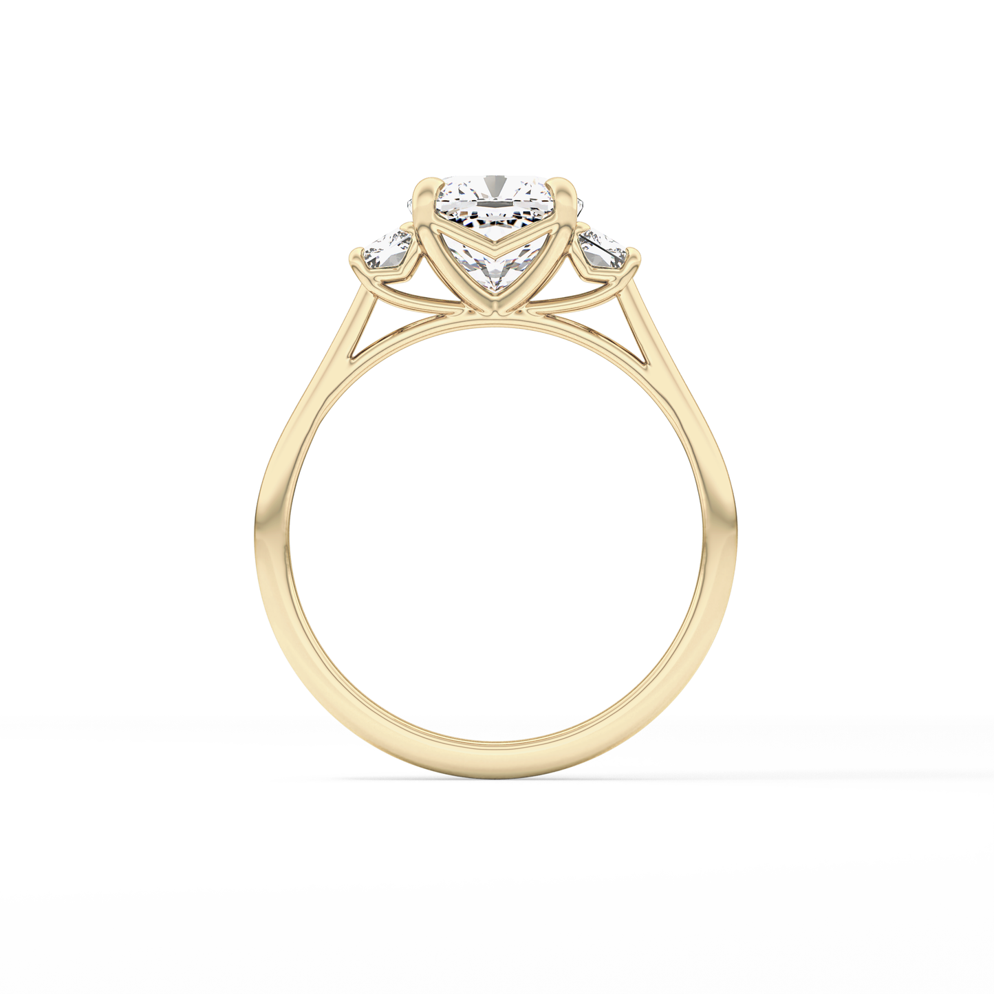 Cushion Three Stone Lab Grown Diamond Engagement Ring