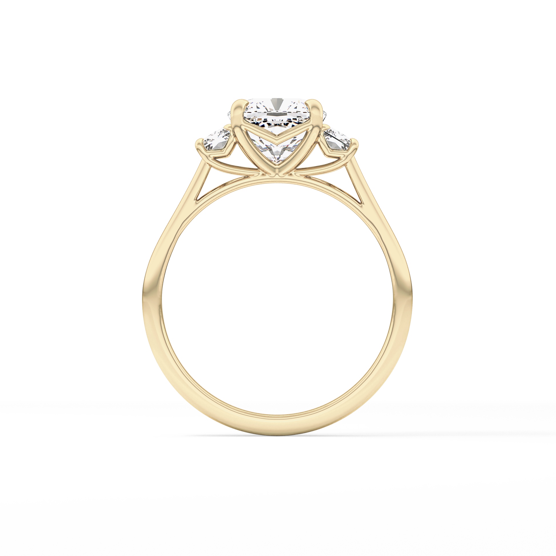 Cushion Three Stone Lab Grown Diamond Engagement Ring