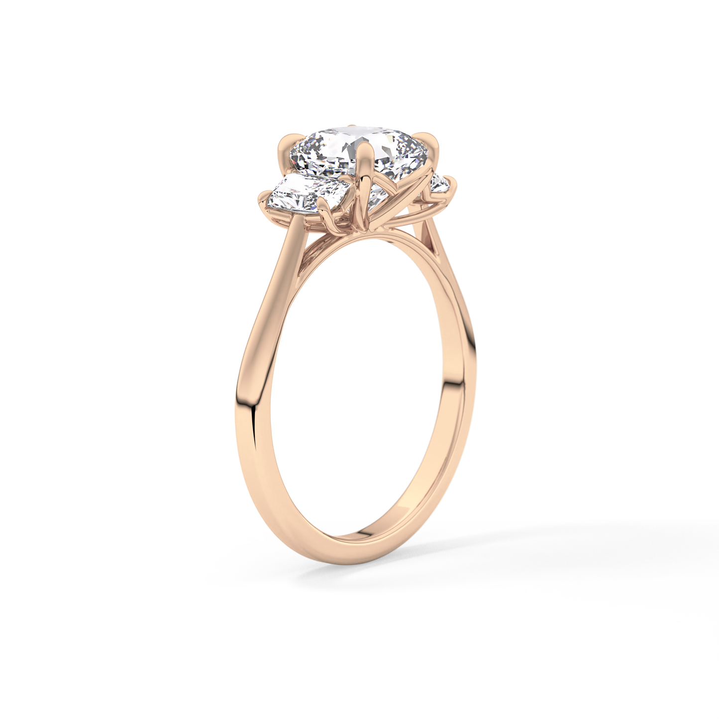 Cushion Three Stone Lab Grown Diamond Engagement Ring