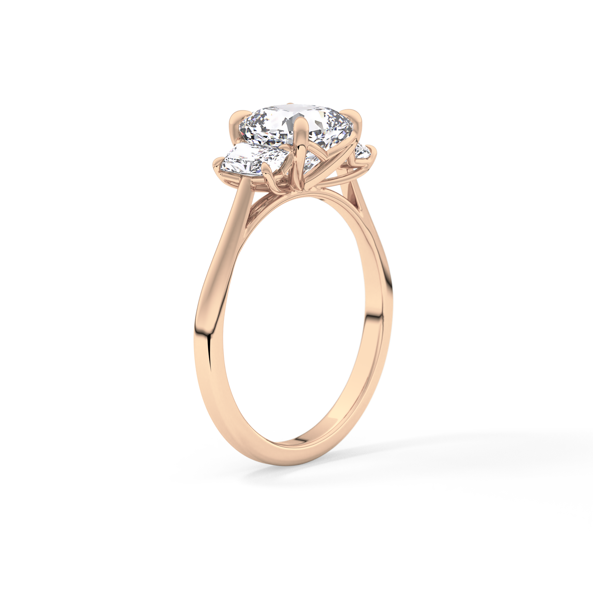 Cushion Three Stone Lab Grown Diamond Engagement Ring