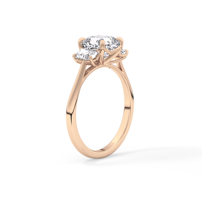 Cushion Three Stone Lab Grown Diamond Engagement Ring