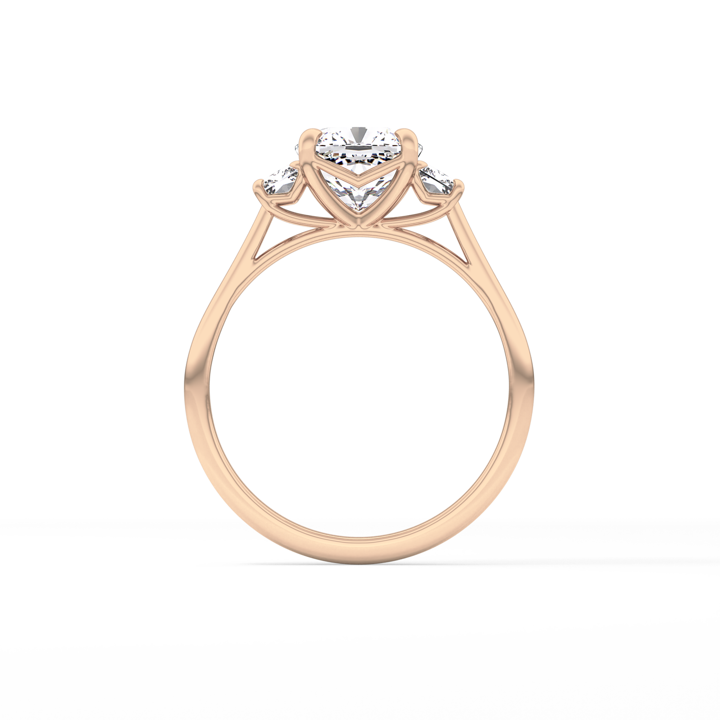 Cushion Three Stone Lab Grown Diamond Engagement Ring