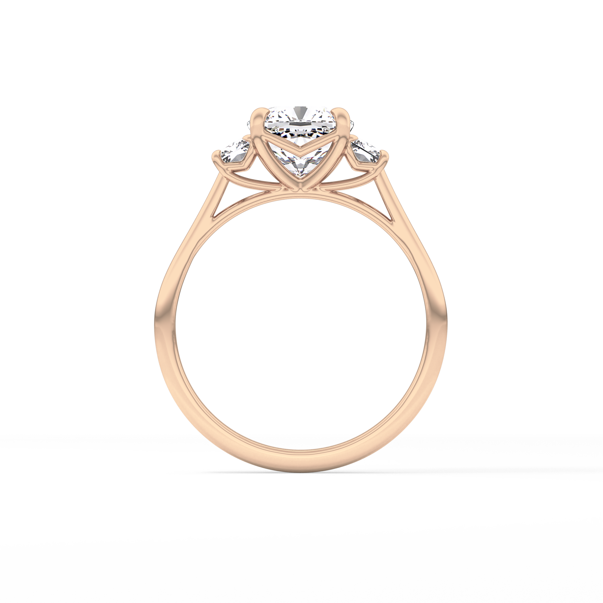 Cushion Three Stone Lab Grown Diamond Engagement Ring