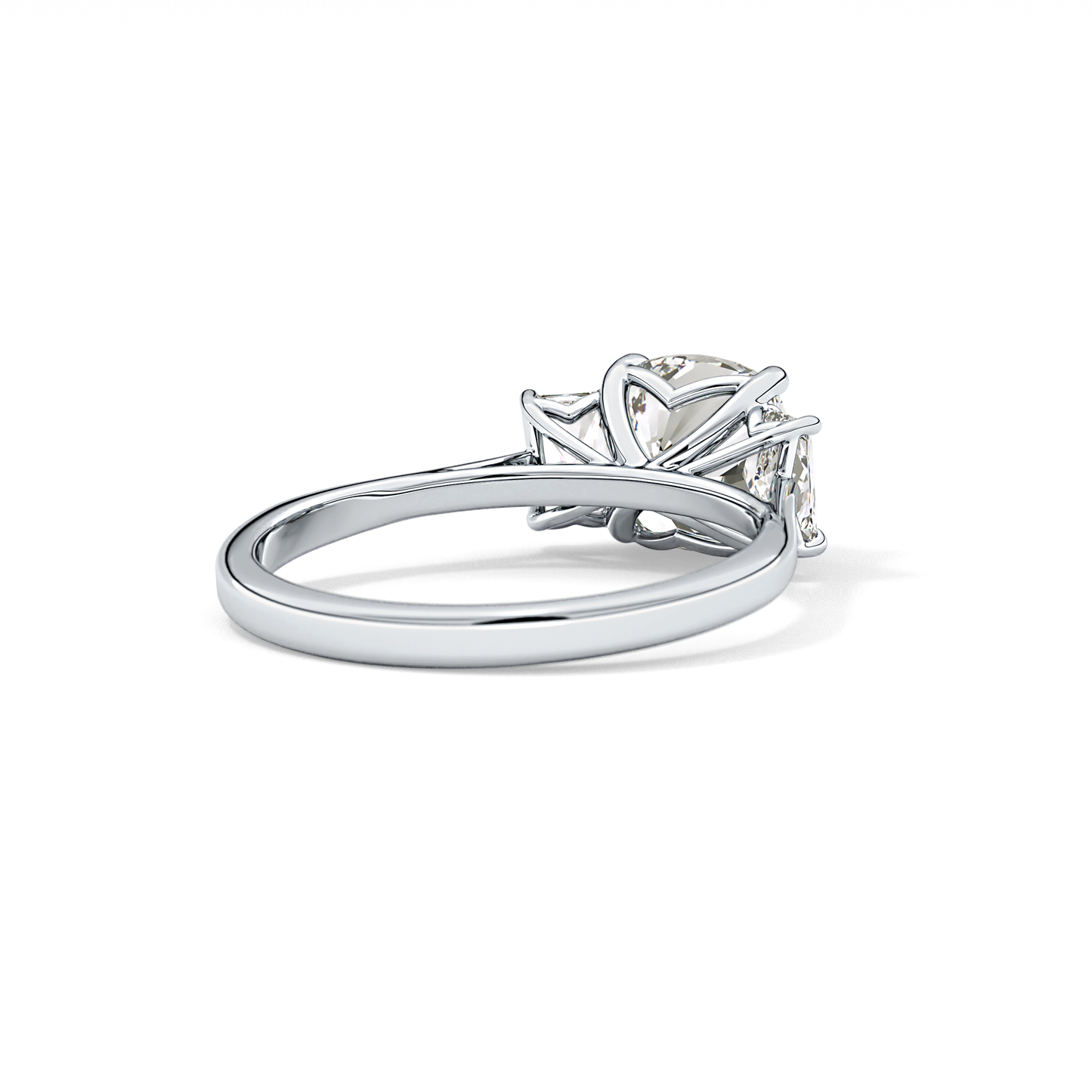 Cushion Three Stone Lab Grown Diamond Engagement Ring