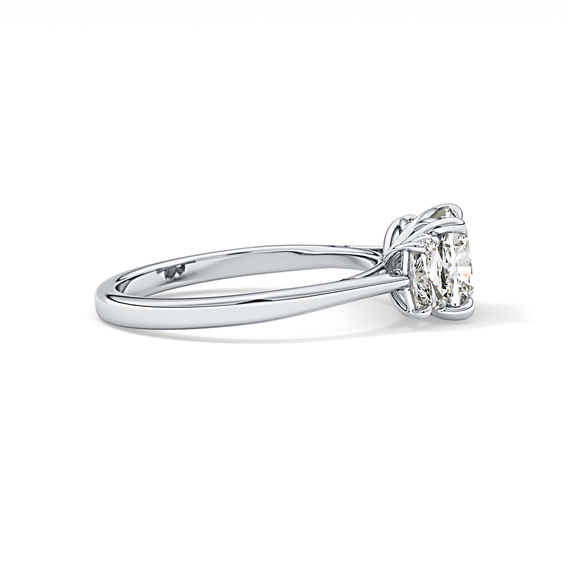 Cushion Three Stone Lab Grown Diamond Engagement Ring
