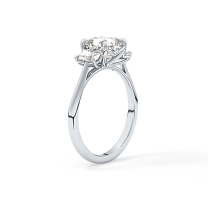 Cushion Three Stone Lab Grown Diamond Engagement Ring