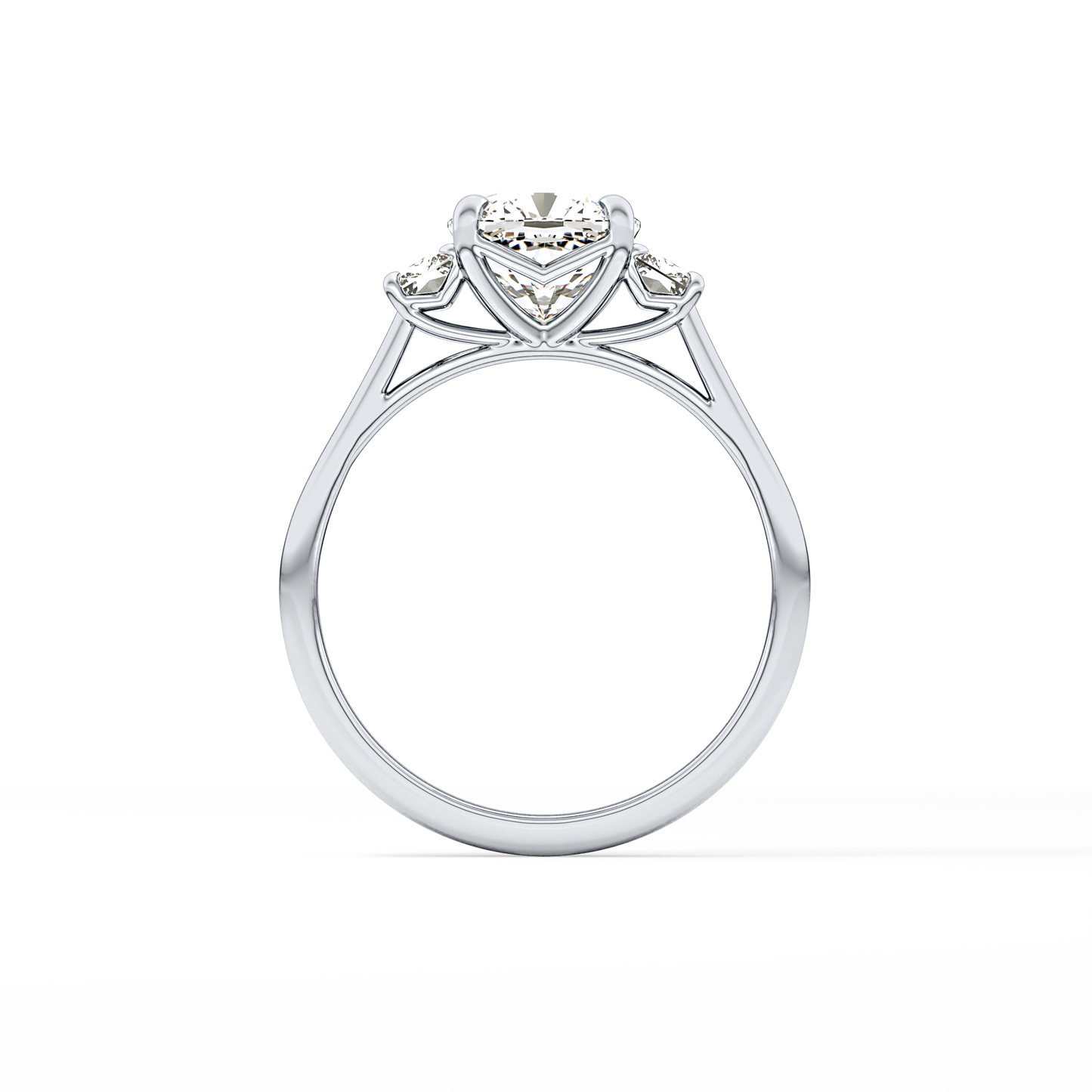 Cushion Three Stone Lab Grown Diamond Engagement Ring