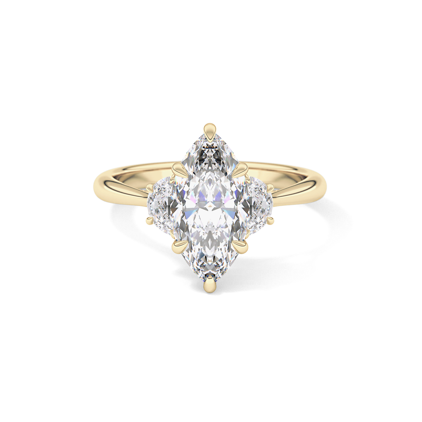 Marquise Three Stone Lab Grown Diamond Engagement Ring