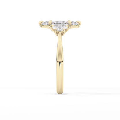 Marquise Three Stone Lab Grown Diamond Engagement Ring