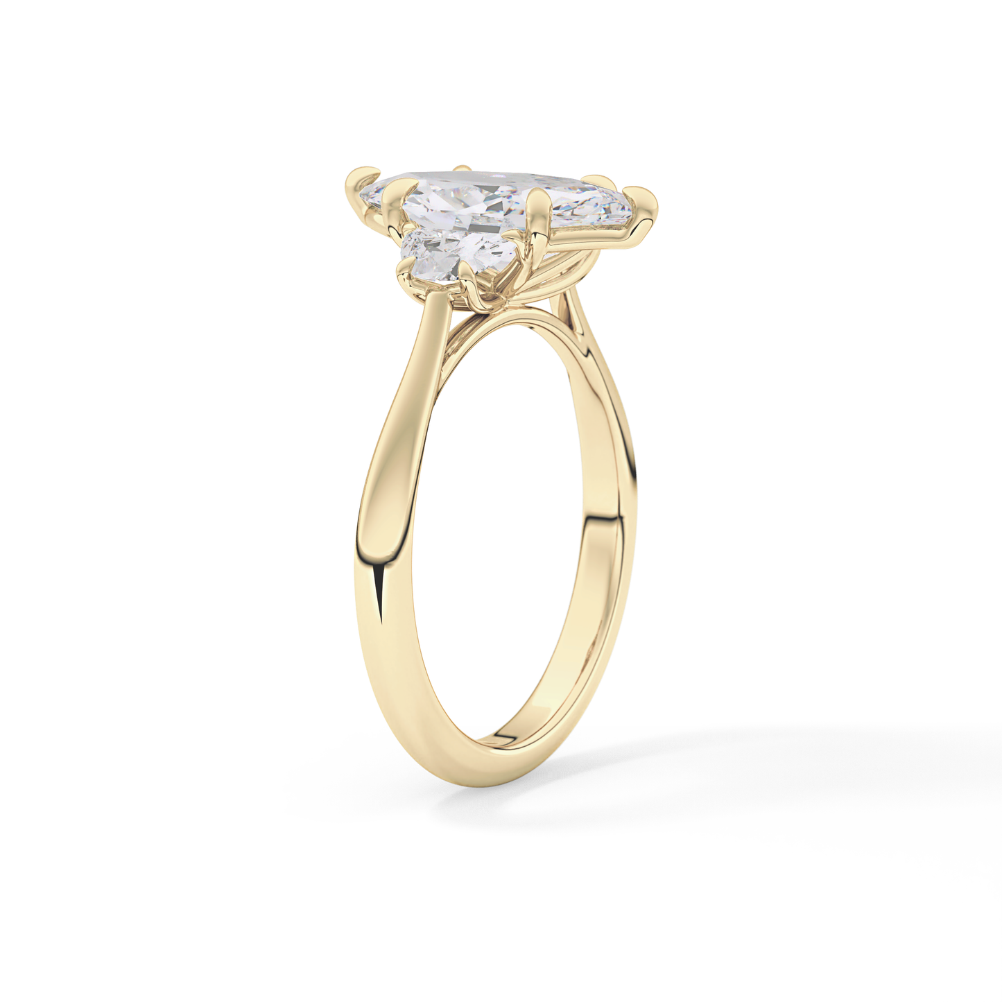 Marquise Three Stone Lab Grown Diamond Engagement Ring