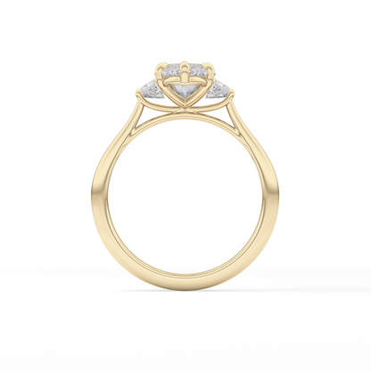 Marquise Three Stone Lab Grown Diamond Engagement Ring
