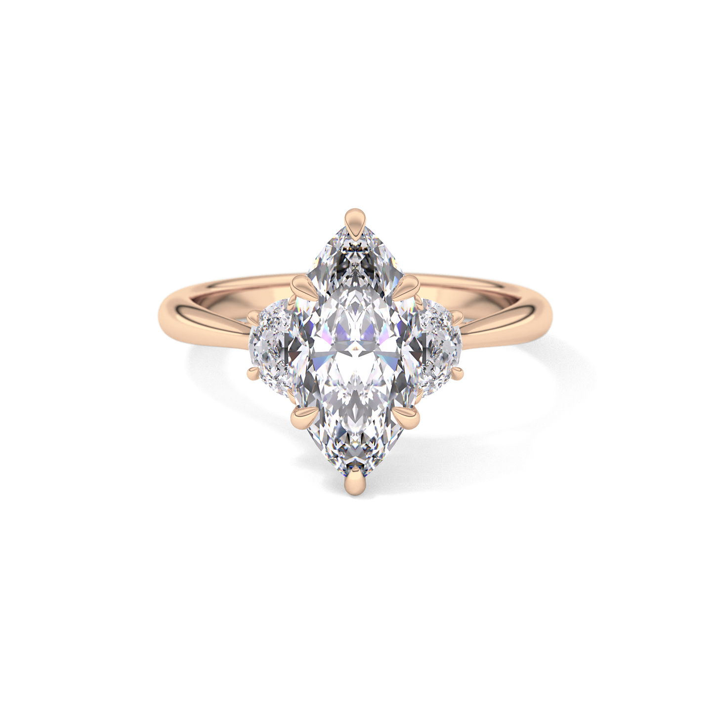 Marquise Three Stone Lab Grown Diamond Engagement Ring